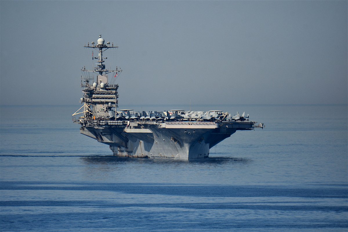 <i>Gerard Bottino/SOPA Images/LightRocket/Getty Images</i><br/>The USS Harry S. Truman aircraft carrier arrives at the French Mediterranean port of Marseille in June 2022. A US Navy team recovered a military jet from a depth of 9