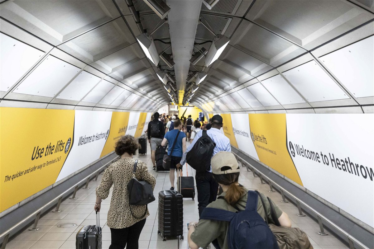 <i>Rasid Necati Aslim/Anadolu Agency/Getty Images</i><br/>An interior view of Heathrow Airport as the holidaymakers face with an international travel chaos across Europe due to chronic staff shortages in London