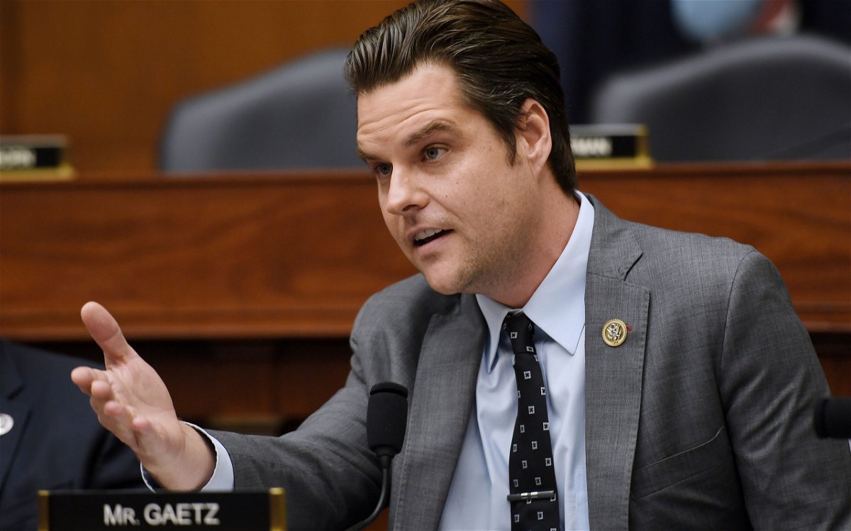 Rep. Matt Gaetz, R-Fla., speaks during the House Armed Services Committee hearing on the conclusion of military operations in Afghanistan, Wednesday, Sept. 29, 2021, on Capitol Hill in Washington.