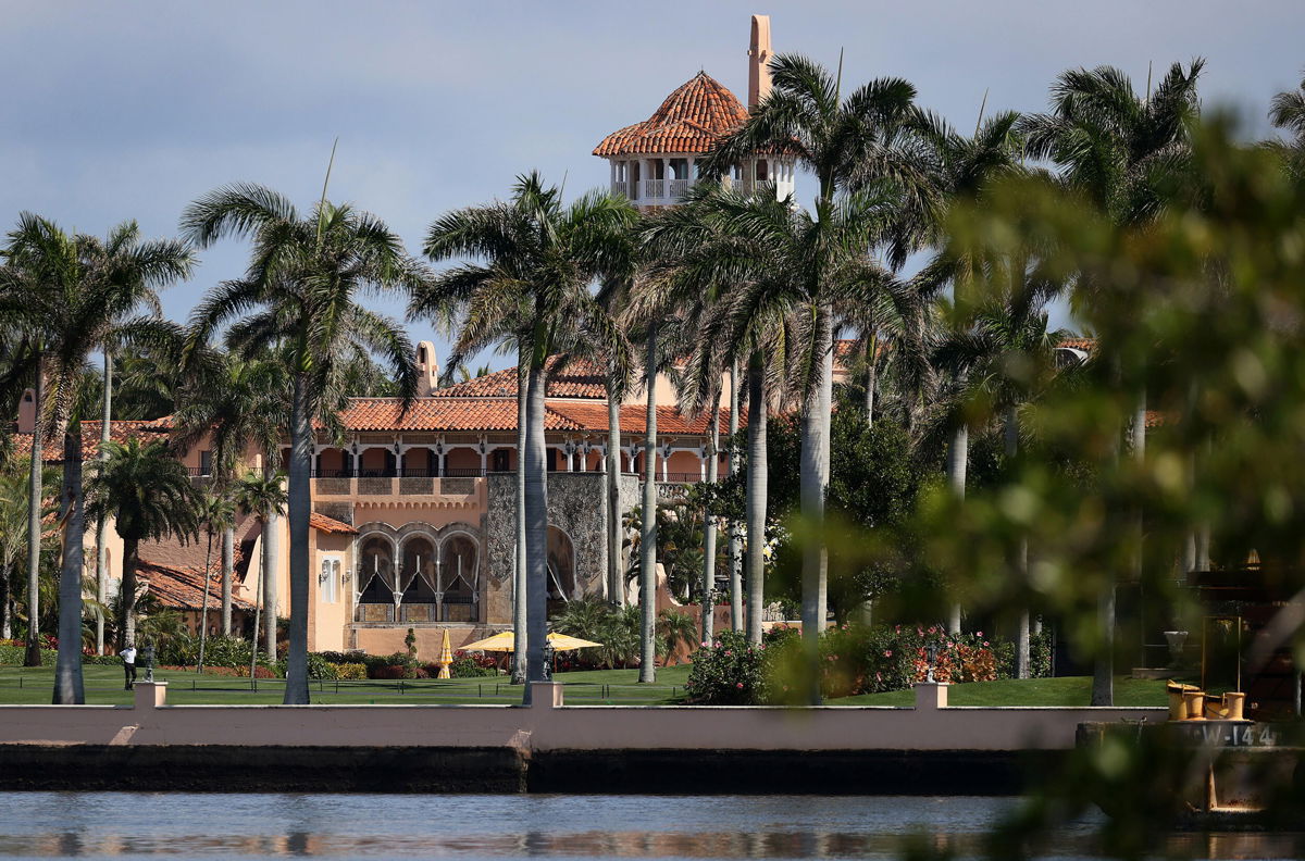 <i>Joe Raedle/Getty Images</i><br/>Former President Donald Trump's Mar-a-Lago resort is seen on February 10