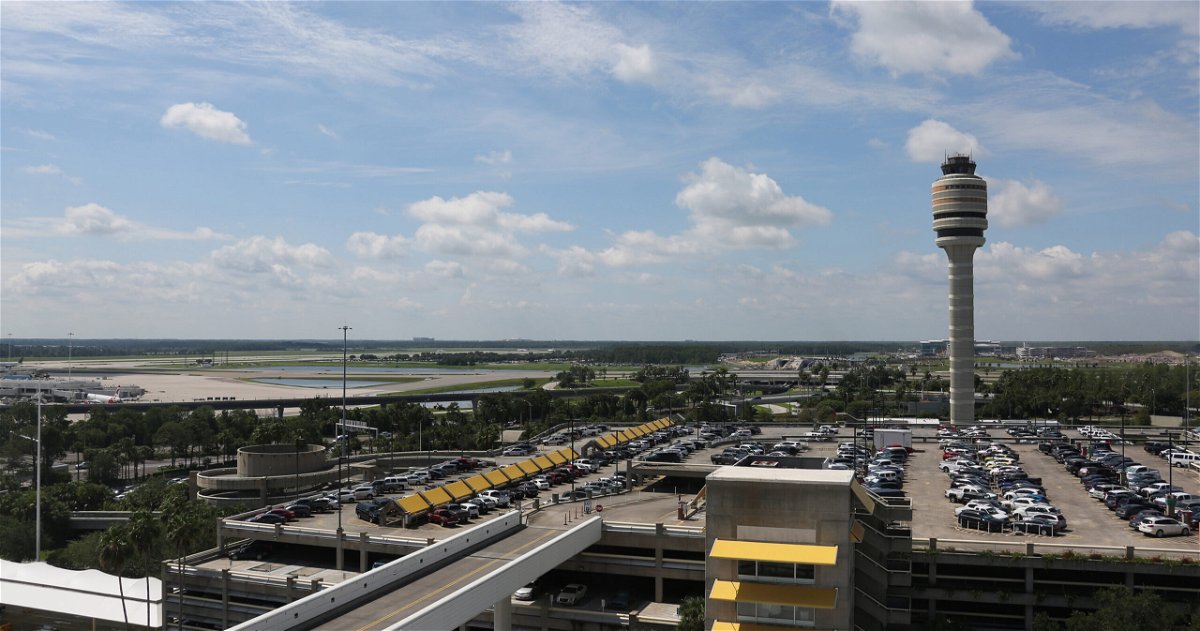 <i>Ricardo Ramirez Buxeda/Orlando Sentinel/TNS/Getty Images</i><br/>The FAA is investigating the incident that happened at Orlando International Airport on August 17. The control tower of the Orlando International Airport is pictured here in June of 2017.