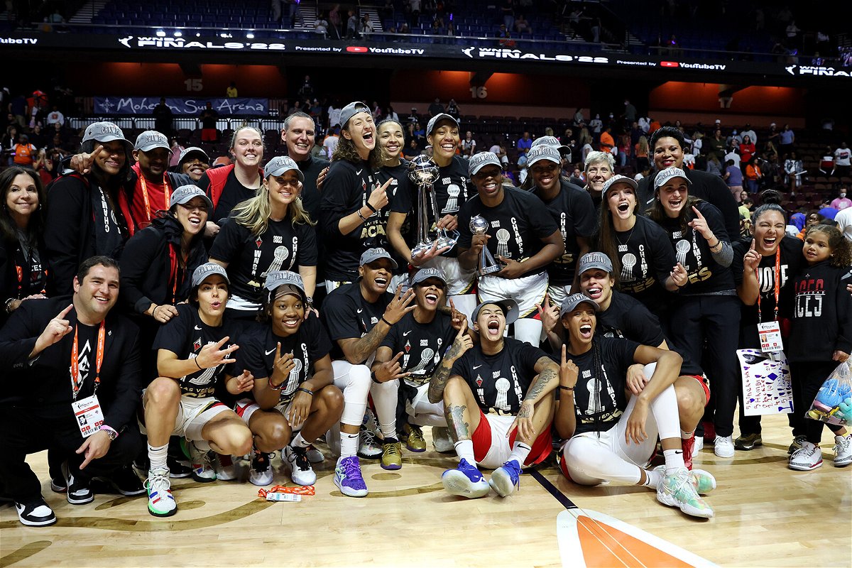 <i>Maddie Meyer/Getty Images</i><br/>The Las Vegas Aces win the WNBA Finals after beating the Connecticut Sun.