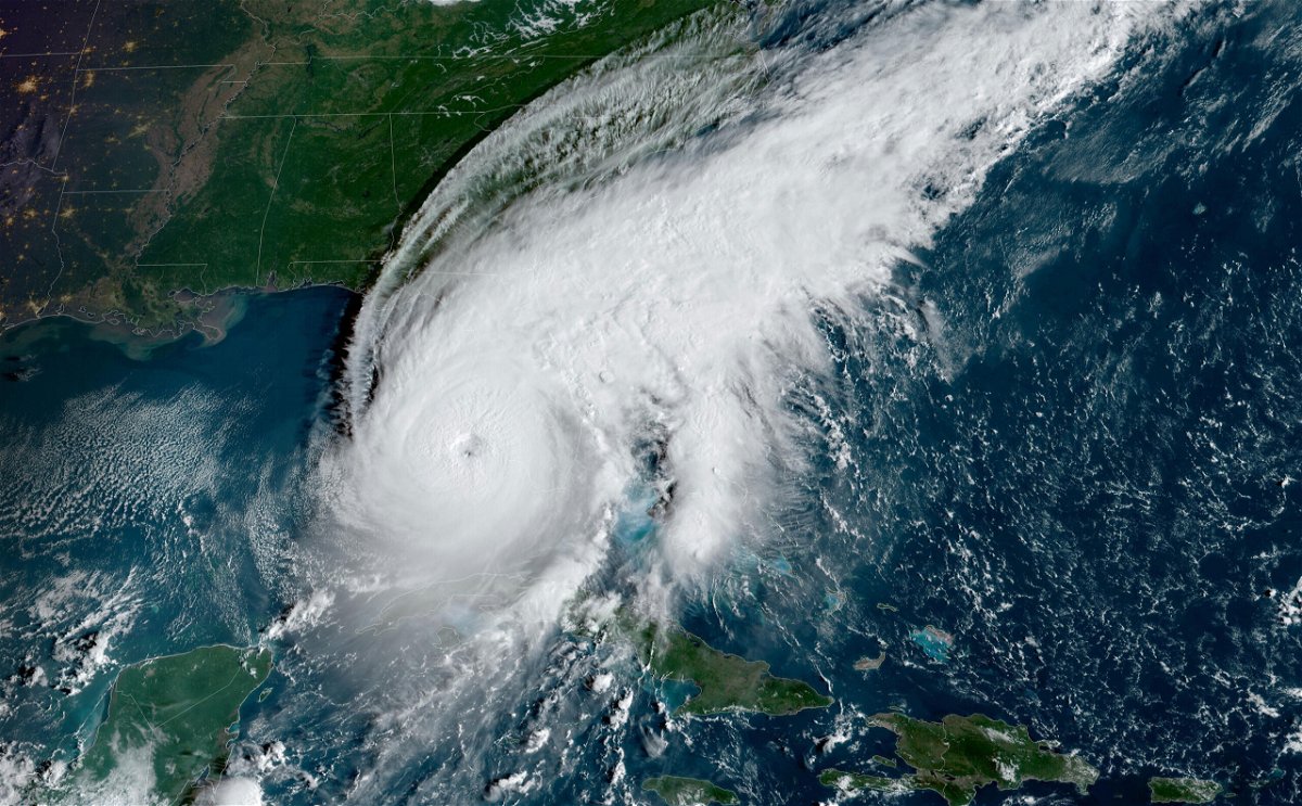 A satellite image from the National Oceanic and Atmospheric Administration shows Hurricane Ian approaching Florida on September 28.
