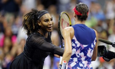 Serena Williams shakes hands with Ajla Tomljanovic after a women's singles match at the 2022 US Open