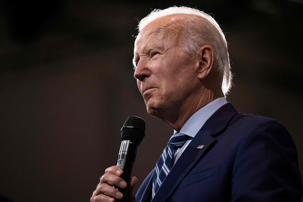 US President Joe Biden speaks at Wilkes University in Wilkes-Barre, Pennsylvania, on August 30, 2022. - Biden is speaking on the Safer America Plan, which is intended to reduce gun crime throughout the United States. (Photo by Jim WATSON / AFP) (Photo by JIM WATSON/AFP via Getty Images)