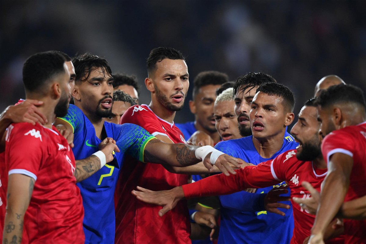 <i>Justin Setterfield/Getty Images</i><br/>Brazil beat Tunisia in a heated match in which Dylann Bronn received a first-half red card.