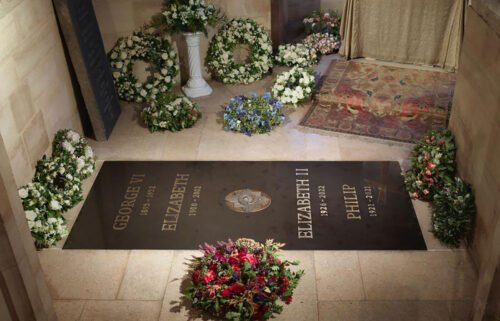 The final resting place of Queen Elizabeth II is shown at the King George VI Memorial Chapel at Windsor Castle.