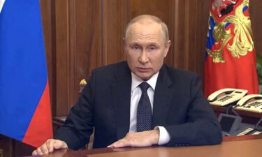 Russian President Vladimir Putin makes an address on the conflict with Ukraine