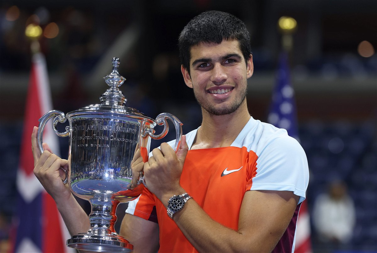 <i>Julian Finney/Getty Images North America/Getty Images</i><br/>Carlos Alcaraz made history with his US Open win over Casper Ruud.