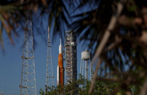 The rollback of the moon rocket to the Vehicle Assembly Building at Kennedy Space Center in Florida may delay the next Artemis I launch attempt for at least a few weeks. NASA's Artemis I rocket is pictured here at Cape Canaveral on September 6.