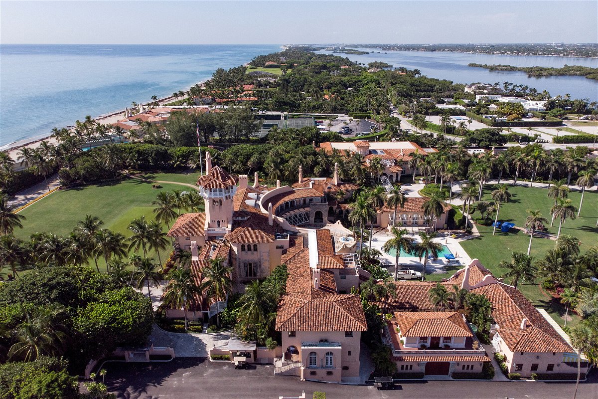 <i>Marco Bello/Reuters</i><br/>Seen here is an aerial view of former President Donald Trump's Mar-a-Lago residence in Palm Beach