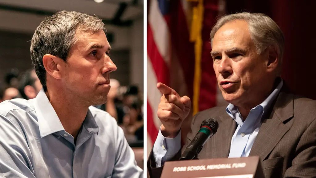 Democratic gubernatorial nominee Beto O’Rourke, left, and Gov. Greg Abbott.