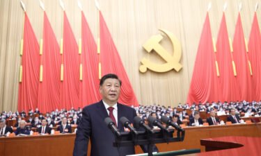 Xi Jinping delivers a report to the 20th National Congress of the Communist Party of China (CPC) on behalf of the 19th CPC Central Committee at the Great Hall of the People in Beijing