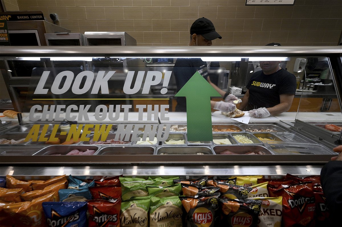 <i>Anthony Behar/Sipa USA/AP</i><br/>Subway says it's hitting record sales. Pictured is a Subway Restaurant in New York
