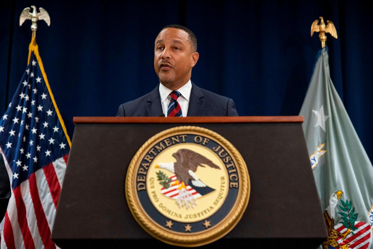 <i>Yuki Iwamura/AP</i><br/>US Attorney Breon Peace speaking in a news conference in New York on October 18.