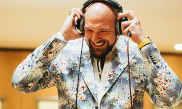 Heavyweight boxing champion Tyson Fury is photographed at British Grove Studios recording 'Sweet Caroline' for a mental health charity.
