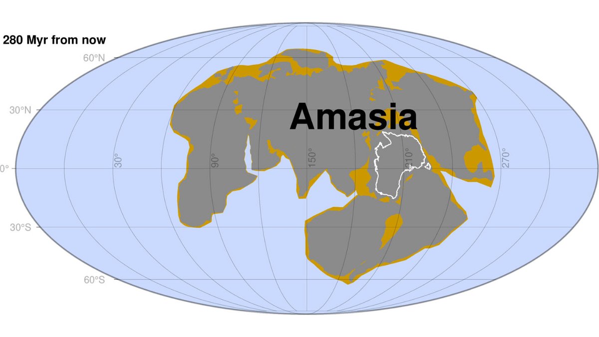 <i>Courtesy Curtin University</i><br/>Researchers have modeled what they think may be the next supercontinent