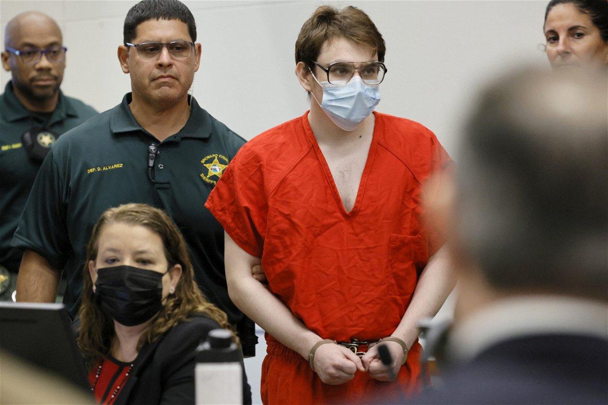 <i>Amy Beth Bennett/South Florida Sun Sentinel/AP</i><br/>Marjory Stoneman Douglas High School shooter Nikolas Cruz is escorted into the courtroom for a hearing regarding possible jury misconduct during deliberations in the penalty phase of his trial