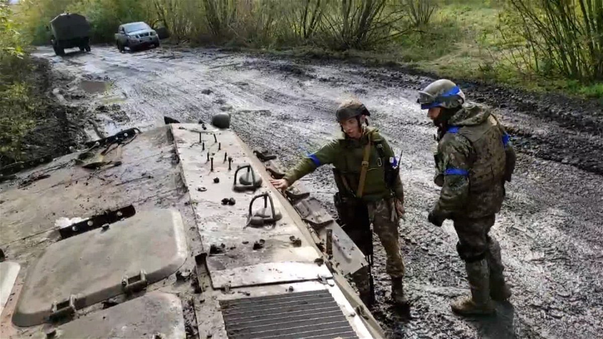 <i>Obtained by CNN</i><br/>Images obtained by CNN show Ukrainian forces in control of rural areas of Donetsk around the contested town of Lyman.