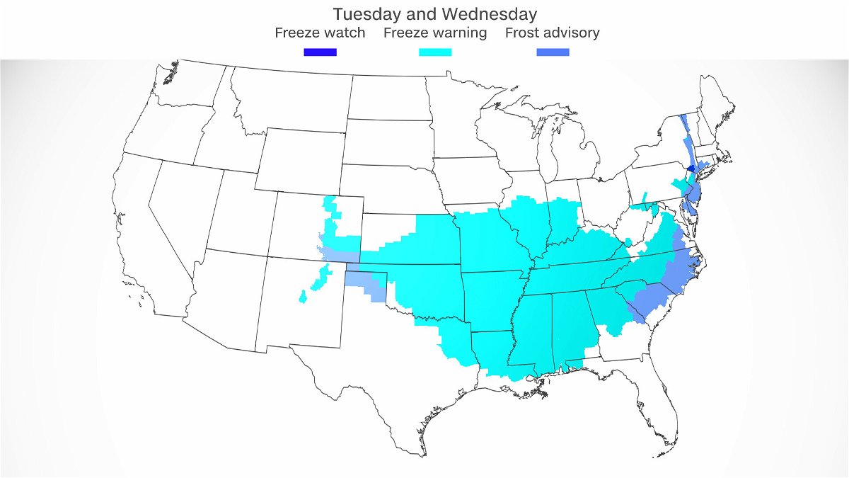 Extremely cold temperatures warrant freeze alerts for the East.
