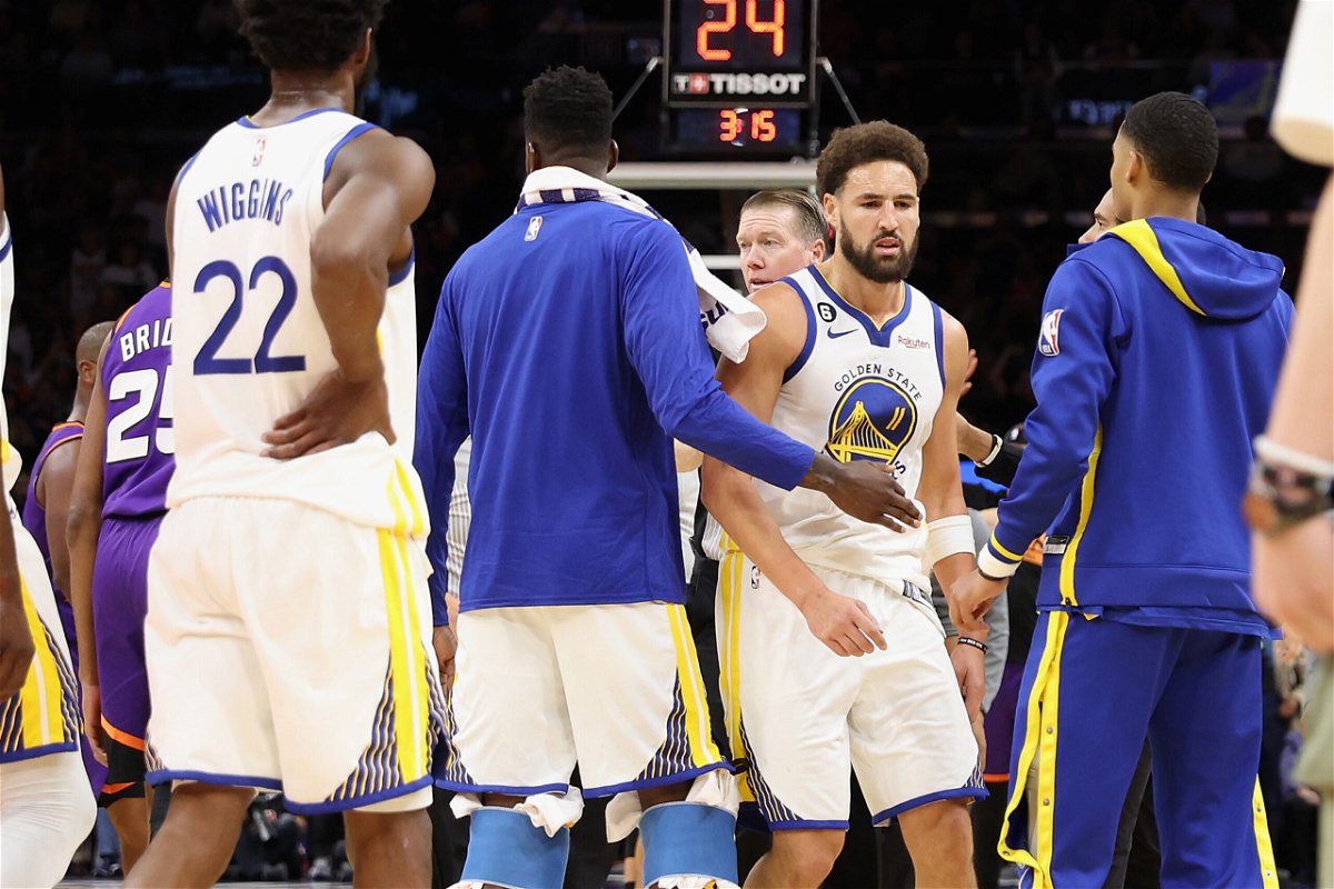 <i>Christian Petersen/Getty Images</i><br/>Star shooting guard Klay Thompson was ejected for the first time in his long NBA career in the Golden State Warriors' tempestuous 134-105 defeat to the Phoenix Suns on October 25. Thompson is seen here receiving two technical fouls and being ejected.