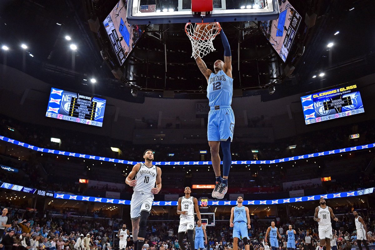 <i>Justin Ford/Getty Images North America/Getty Images</i><br/>Ja Morant led the way for the Memphis Grizzlies with 38 points