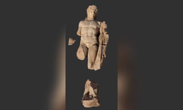 Top photo: Researchers at Aristotle University of Thessaloniki discovered a statue of the Roman hero Hercules