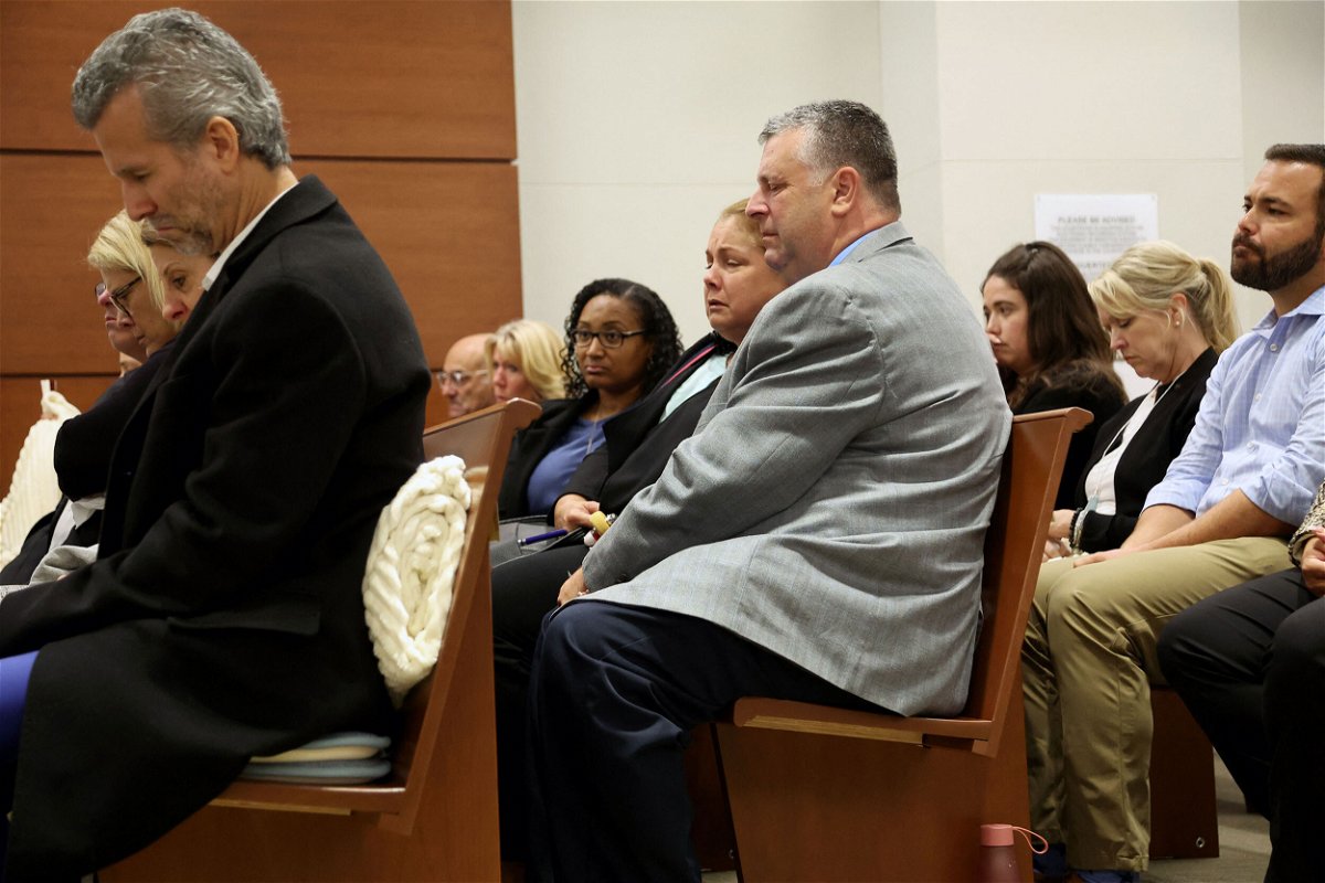 <i>Mike Stocker/Pool/AFP/Getty Images</i><br/>Jennifer and Tony Montalto listen as the assistant medical examiner for Palm Beach county testifies about the gunshot wounds sustained by their daughter Gina Montalto