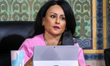 Nury Martinez resigned Monday as president of the Los Angeles City Council after she made comments about the Black child of a fellow councilmember. Martinez is seen here on August 30 in Los Angeles.