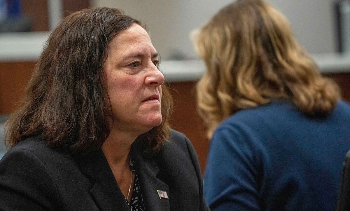 <i>Mark Hoffman/Milwaukee Journal-Sentinel/Pool/AP</i><br/>Waukesha County District Attorney Susan Opper is seen during the trial of Darrell Brooks in Waukesha County Circuit Court on October 25. Brooks told jurors Tuesday during closing arguments he did not intentionally plow a SUV through a Christmas parade in Waukesha.