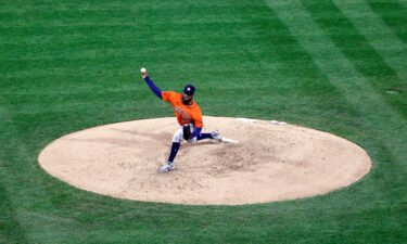 Cristian Javier #53 of the Houston Astros pitches during Game 4 of the 2022 World Series between the Houston Astros and the Philadelphia Phillies on Wednesday