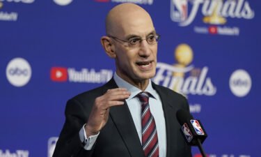 Adam Silver speaks at a news conference before Game 1 of the 2022 NBA Finals on June 2.