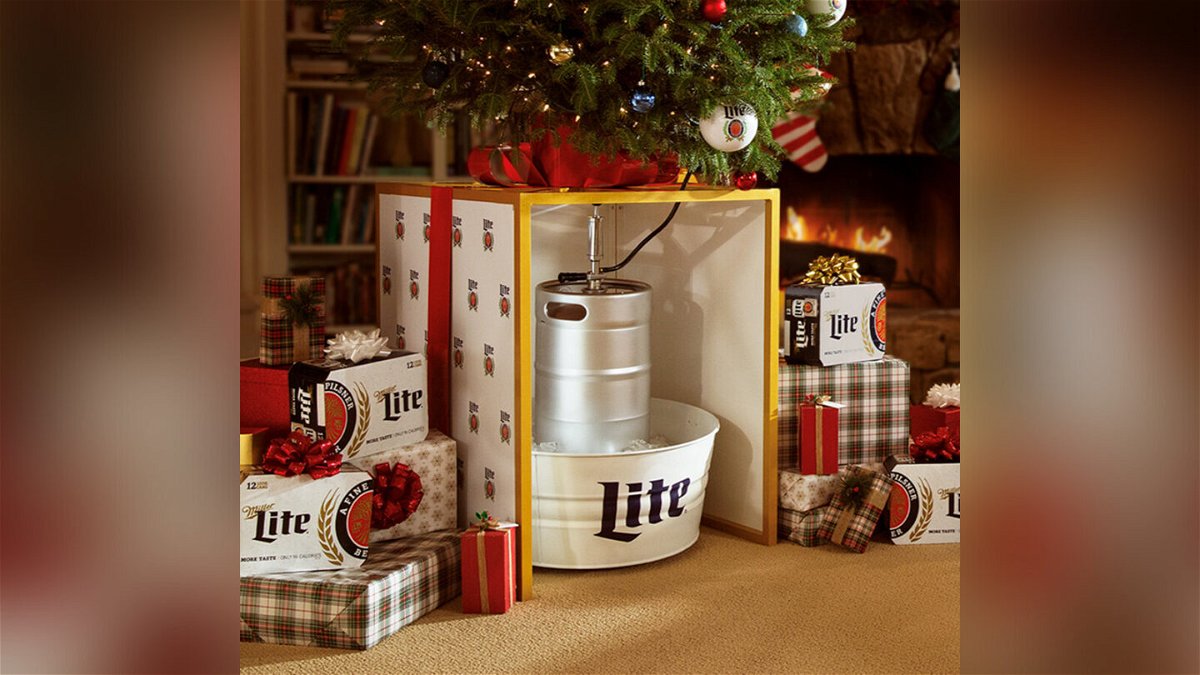 <i>From Molson Coors</i><br/>Miller Lite is selling a Christmas tree stand that doubles as a beer keg.