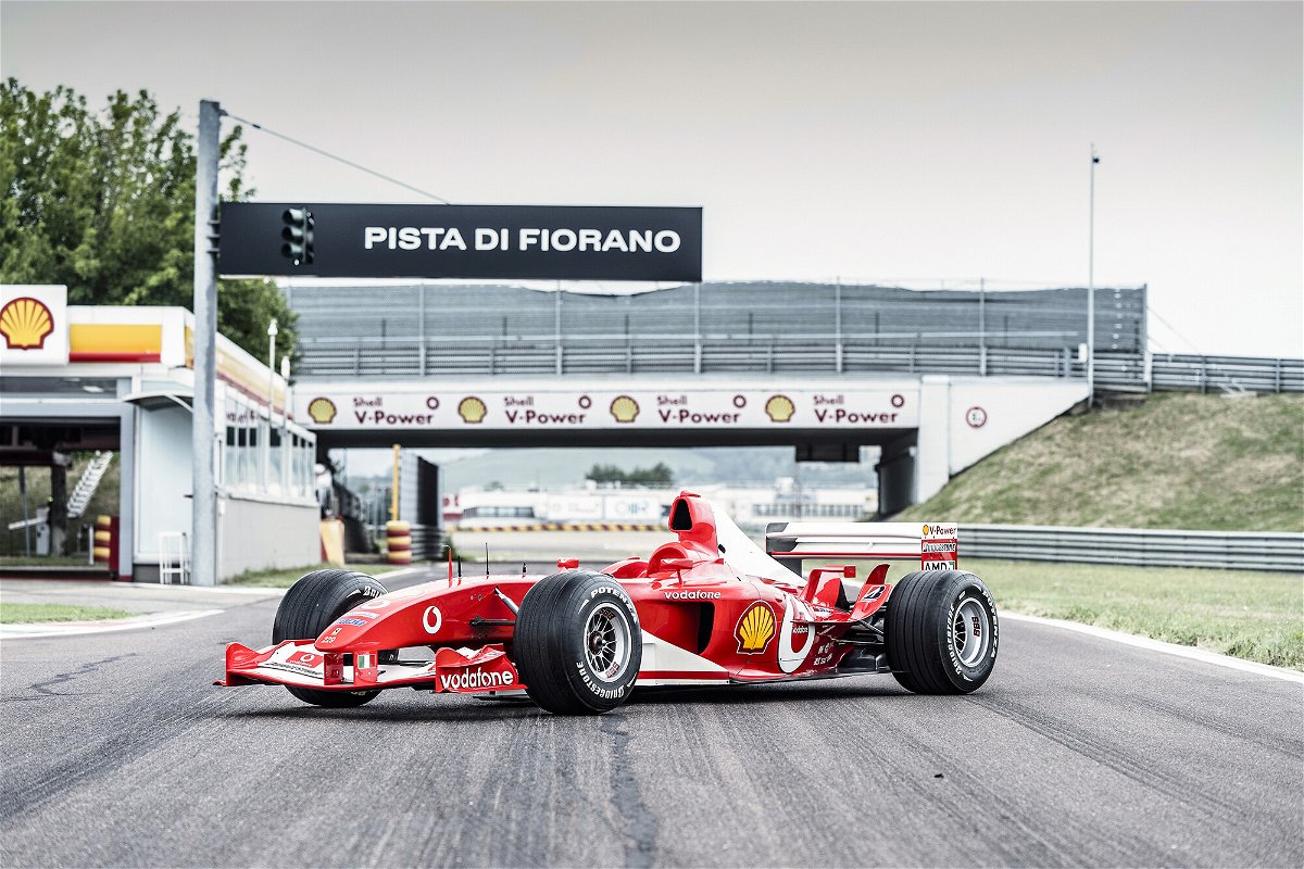 <i>Stan Papior/RM Sotheby's</i><br/>A Michael Schumacher Ferrari from the 2003 F1 season has sold for $15 million at auction.