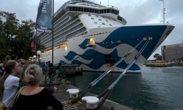 The Majestic Princess cruise ship docked at the International Terminal in Sydney on Saturday.
