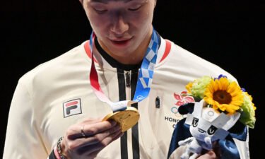 Hong Kong's Edgar Cheung received the gold medal for the men's individual foil on July 26