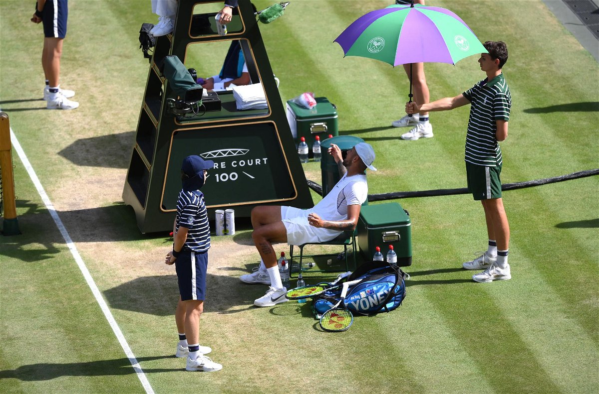 <i>Shaun Botterill/Getty Images Europe/Getty Images</i><br/>Nick Kyrgios had asked the umpire to remove the spectator from the court.