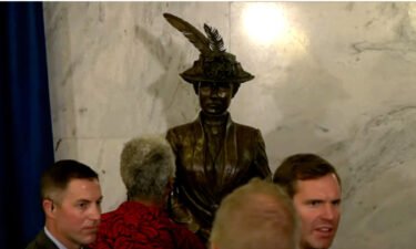 State officials gather at the Kentucky state Capitol on November 10 to unveil the first permanent monument of a woman.