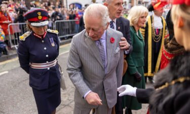 The King avoided ending up in a sticky situation while on walkabout in York on November 9.