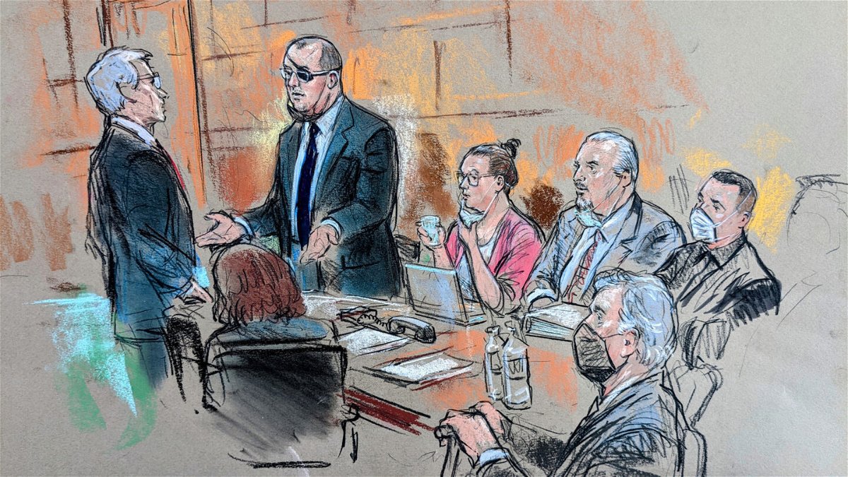 <i>Sketch by Bill Hennessy</i><br/>The seditious conspiracy trial of five alleged Oath Keepers leaders has become mired in conflict as prosecutors called defense witnesses to warn them against self-incrimination in the days before they take the stand.