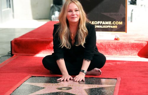 Actor Christina Applegate poses during her star unveiling ceremony on the Hollywood Walk of Fame in Los Angeles on November 14.