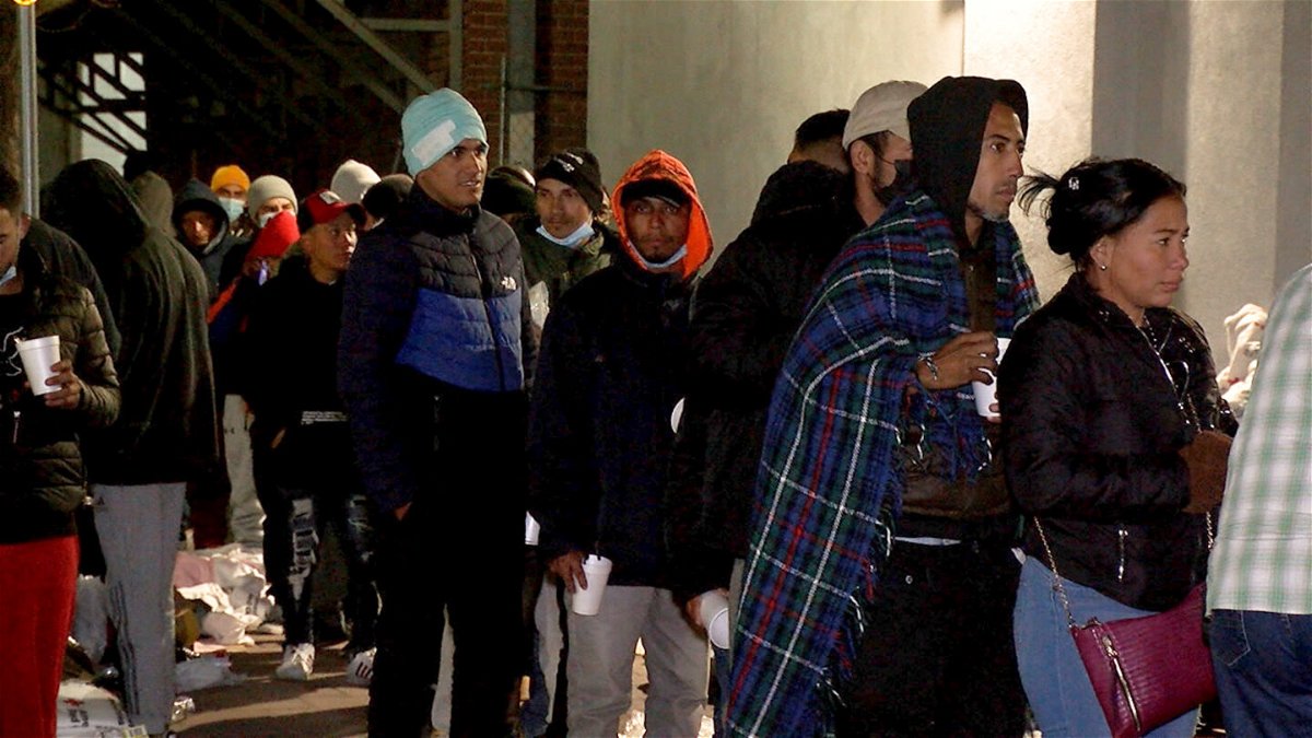 Migrants in downtown El Paso