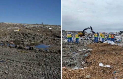 Police shared images comparing Prairie Green landfill