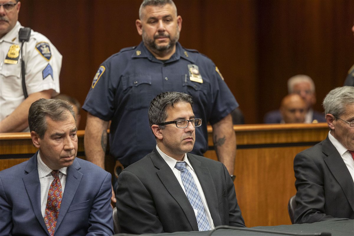 <i>Alejandra Villa Loarca/Newsday RM/Getty Images</i><br/>Michael Valva is seen as a guilty verdict is read during his trial at Suffolk Criminal Court in Riverhead