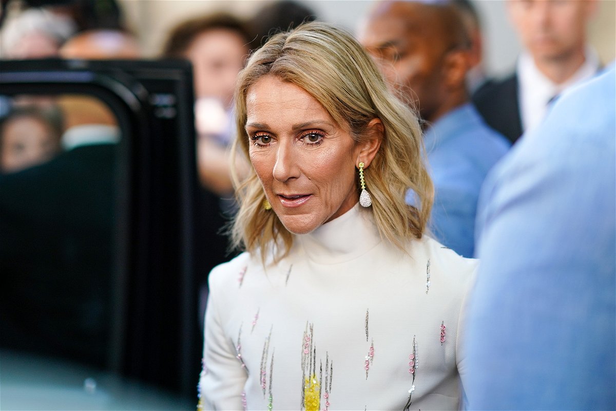PARIS, FRANCE - JULY 03: Celine Dion is seen, outside Valentino, during Paris Fashion Week Haute Couture Fall/Winter 2019/20, on July 03, 2019 in Paris, France. (Photo by Edward Berthelot/GC Images)