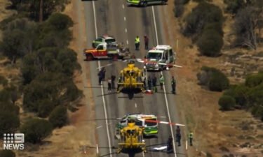 The scene of the fatal crash near Kondinin in West Australia.