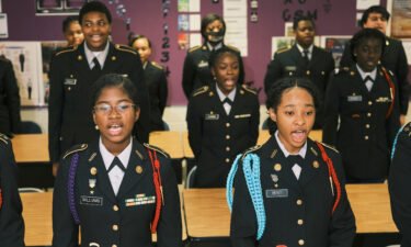 Students in JROTC recite the Cadet Creed at South Atlanta High School in Atlanta
