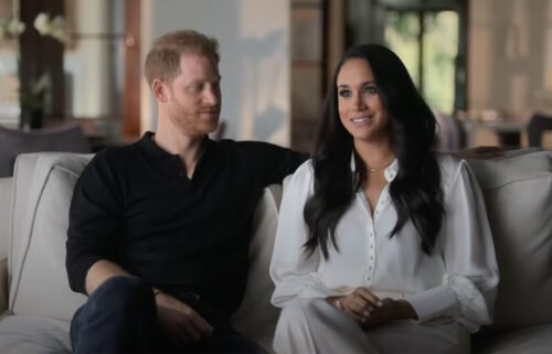 A scene from "Harry & Meghan." The trailer for the Netflix series was released Monday