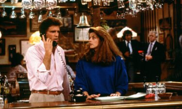 Ted Danson (left) and Kirstie Alley are pictured here in 'Cheers.'