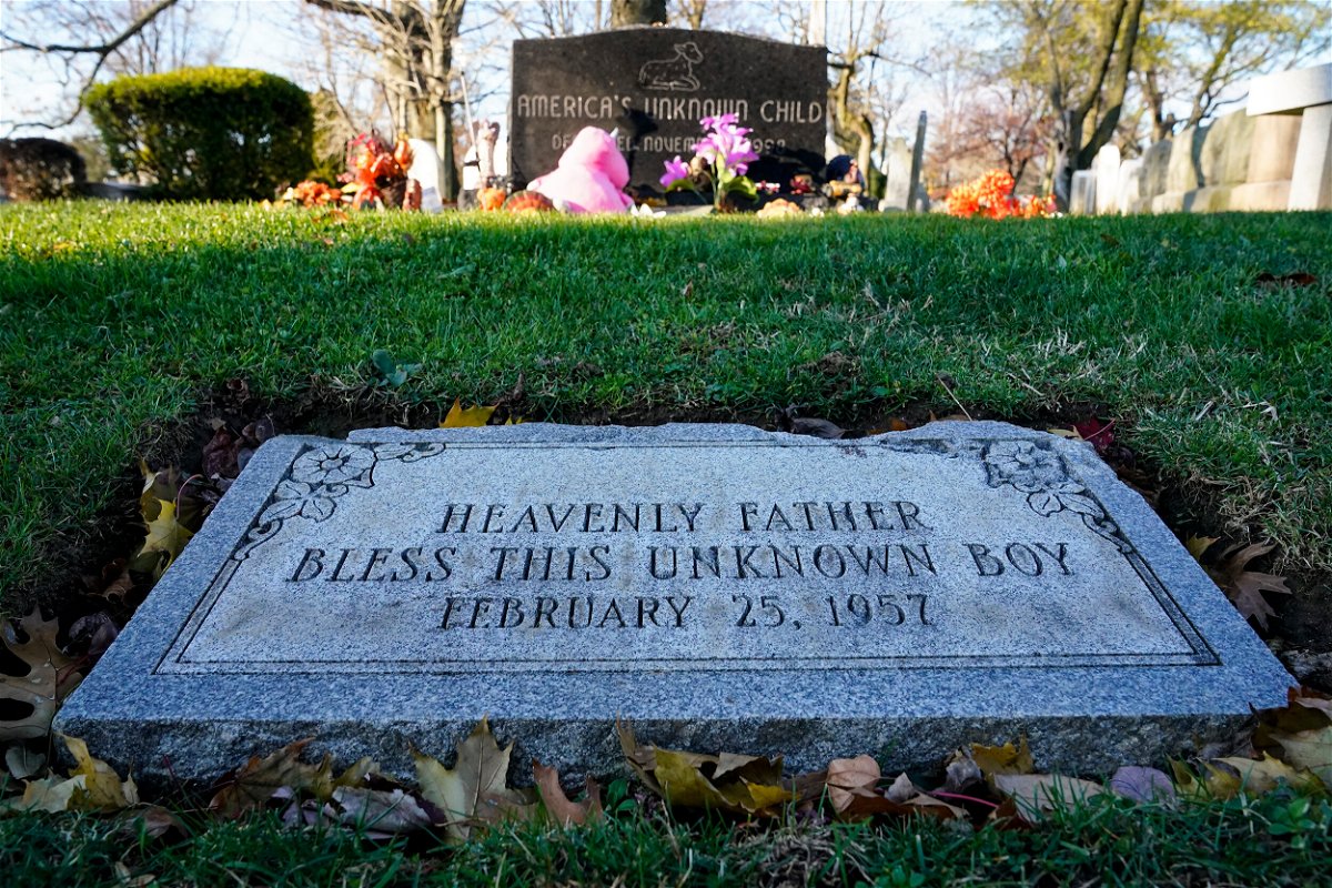 <i>Matt Rourke/AP/FILE</i><br/>The grave site of the unidentified child